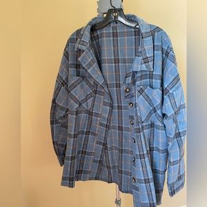 Shein Curve plaid shirt jacket size 2x